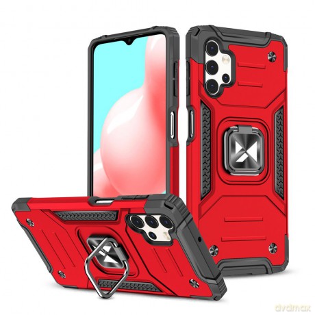 Wozinsky Ring Armor pancerne hybrydowe etui pokrowiec + magnetyczny uchwyt Samsung Galaxy A32 4G czerwony