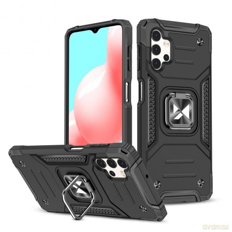 Wozinsky Ring Armor pancerne hybrydowe etui pokrowiec + magnetyczny uchwyt Samsung Galaxy A32 5G czarny