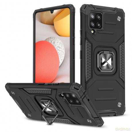 Wozinsky Ring Armor pancerne hybrydowe etui pokrowiec + magnetyczny uchwyt Samsung Galaxy A42 5G czarny
