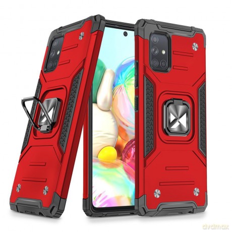 Wozinsky Ring Armor pancerne hybrydowe etui pokrowiec + magnetyczny uchwyt Samsung Galaxy A71 5G czerwony