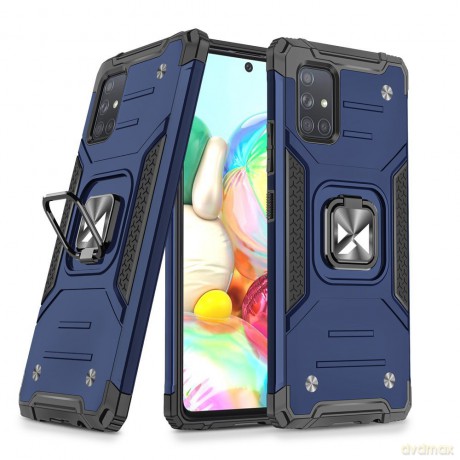 Wozinsky Ring Armor pancerne hybrydowe etui pokrowiec + magnetyczny uchwyt Samsung Galaxy A71 5G niebieski