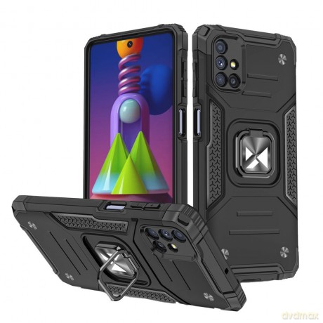 Wozinsky Ring Armor pancerne hybrydowe etui pokrowiec + magnetyczny uchwyt Samsung Galaxy M51 czarny