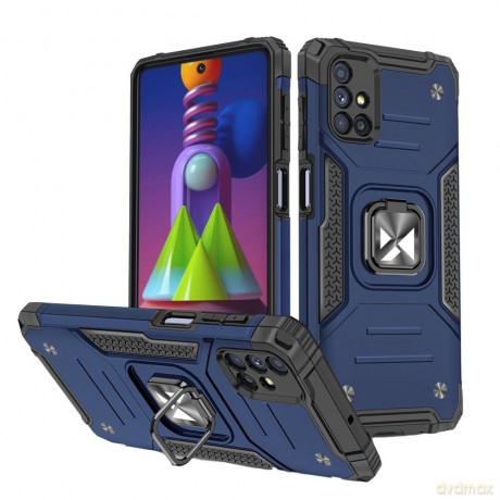 Wozinsky Ring Armor pancerne hybrydowe etui pokrowiec + magnetyczny uchwyt Samsung Galaxy M51 niebieski