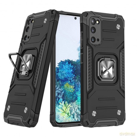 Wozinsky Ring Armor pancerne hybrydowe etui pokrowiec + magnetyczny uchwyt Samsung Galaxy S20 czarny