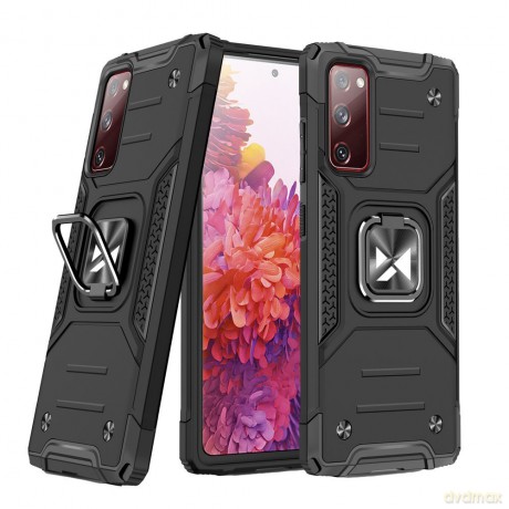 Wozinsky Ring Armor pancerne hybrydowe etui pokrowiec + magnetyczny uchwyt Samsung Galaxy S20 FE 5G czarny