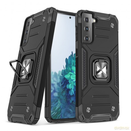 Wozinsky Ring Armor pancerne hybrydowe etui pokrowiec + magnetyczny uchwyt Samsung Galaxy S21+ 5G (S21 Plus 5G) czarny