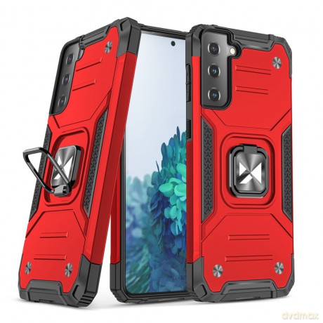 Wozinsky Ring Armor pancerne hybrydowe etui pokrowiec + magnetyczny uchwyt Samsung Galaxy S21+ 5G (S21 Plus 5G) czerwony