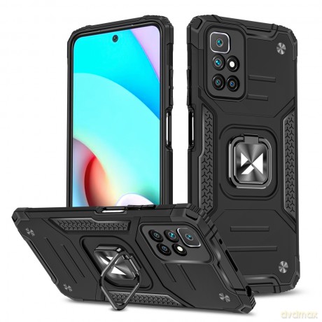 Wozinsky Ring Armor pancerne hybrydowe etui pokrowiec + magnetyczny uchwyt Xiaomi Redmi 10 czarny
