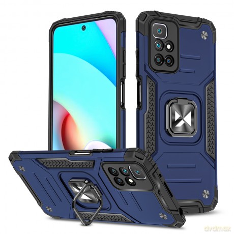 Wozinsky Ring Armor pancerne hybrydowe etui pokrowiec + magnetyczny uchwyt Xiaomi Redmi 10 niebieski