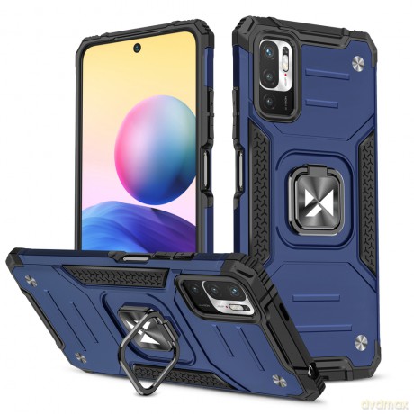 Wozinsky Ring Armor pancerne hybrydowe etui pokrowiec + magnetyczny uchwyt Xiaomi Redmi Note 10 5G niebieski
