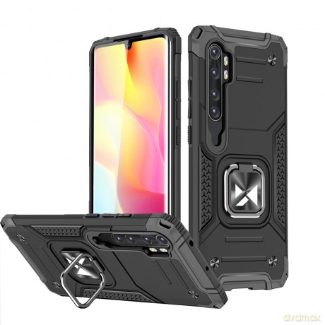 Wozinsky Ring Armor pancerne hybrydowe etui pokrowiec + magnetyczny uchwyt Xiaomi Redmi Note 10 Pro czarny