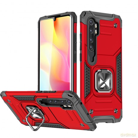 Wozinsky Ring Armor pancerne hybrydowe etui pokrowiec + magnetyczny uchwyt Xiaomi Redmi Note 10 Pro czerwony