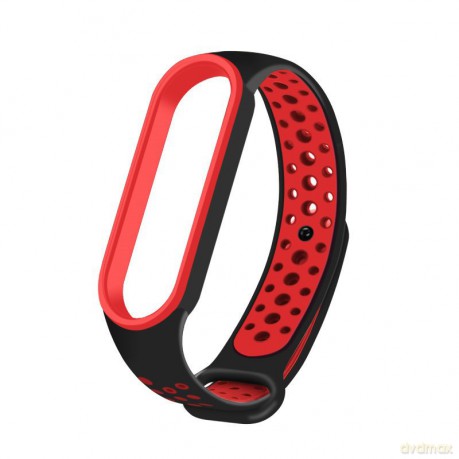 Zamienna silikonowa opaska pasek do Xiaomi Mi Band 5 Dots czarno-czerwony