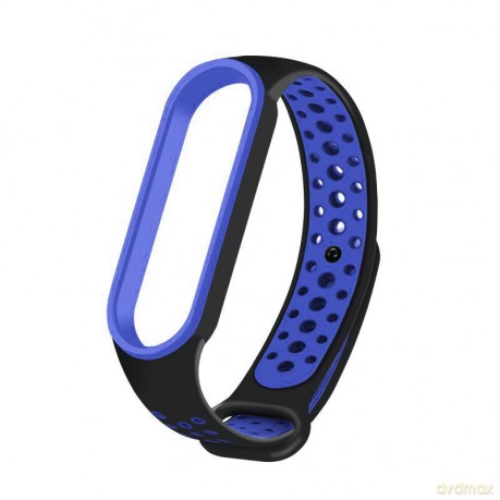 Zamienna silikonowa opaska pasek do Xiaomi Mi Band 5 Dots czarno-niebieski