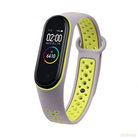 Zamienna silikonowa opaska pasek do Xiaomi Mi Band 5 Dots szaro-zielony