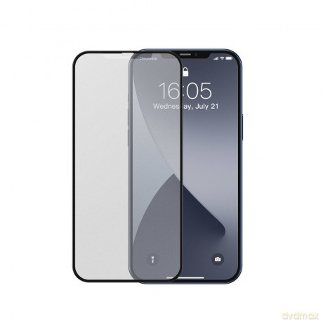 Baseus 2x Matowe szkło hartowane 0,25 mm z ramką na cały ekran iPhone 12 mini Czarny (SGAPIPH54N-KM01)