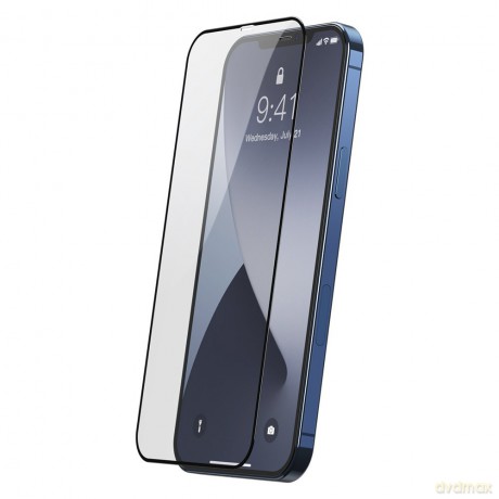 Baseus 2x Szkło hartowane 0,25 mm z ramką na cały ekran iPhone 12 Pro Max Czarny (SGAPIPH67N-KC01)