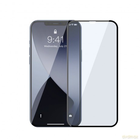 Baseus 2x Szkło hartowane 0,3 mm Anti Blue Light z ramką na cały ekran iPhone 12 mini Czarny (SGAPIPH54N-KB01)