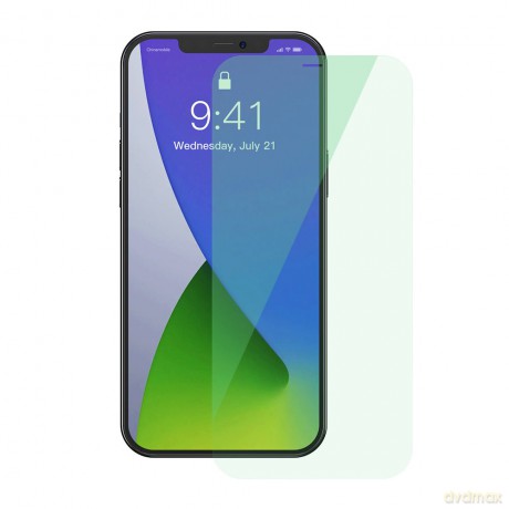 Baseus 2x zielone szkło hartowane 0,15 mm z filtrem Anti Blue Light iPhone 12 Pro Max (SGAPIPH67N-LQ02)
