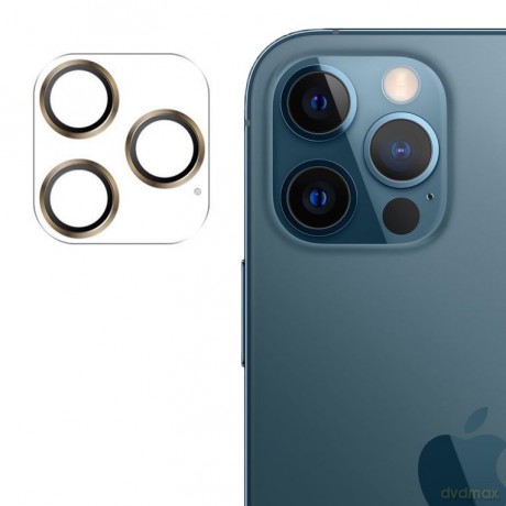 Joyroom Shining Series szkło hartowane na cały aparat obiektyw kamerę do iPhone 12 Pro Max złoty (JR-PF689)