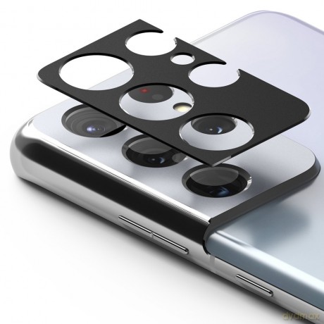 Ringke Camera Styling aluminiowa ozdobna osłona na cały tylny aparat kamerę Samsung Galaxy S21 Ultra 5G czarny (ACCS0019)