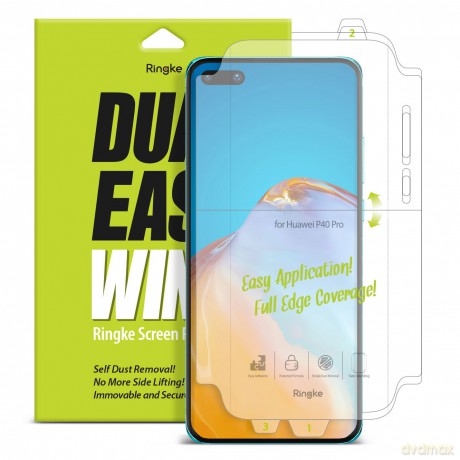Ringke Dual Easy Wing 2x łatwa w przyklejeniu folia na ekran i boki Huawei P40 (DWHW0002)