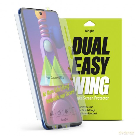 Ringke Dual Easy Wing 2x łatwa w przyklejeniu folia na ekran i boki Samsung Galaxy M51 (DWSG0015)