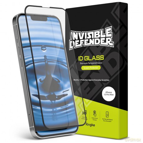 Ringke Invisible Defender ID Full Glass szkło hartowane 9H na cały ekran z ramką iPhone 13 Pro Max (G4as059) (case friendly)