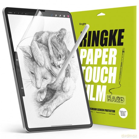Ringke PAPER TOUCH 2x twarda matowa folia jak papier paper-like do rysowania na tablecie iPad Pro 12.9" 2021/ 2020/ 2018 przezroczysty (PF14H042)