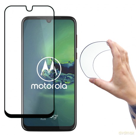 Wozinsky Full Cover Flexi Nano folia szklana szkło hartowane z ramką Motorola G8 Plus czarny