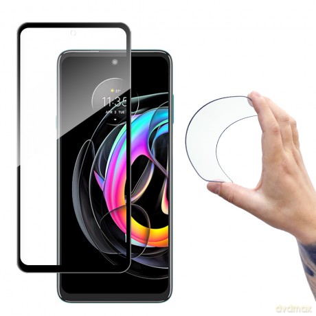 Wozinsky Full Cover Flexi Nano folia szklana szkło hartowane z ramką Motorola Moto Edge 20 Lite czarny
