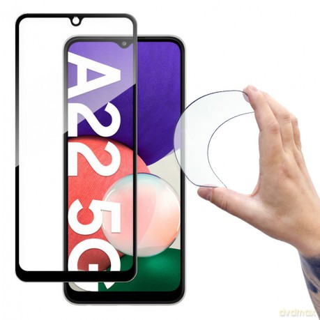 Wozinsky Full Cover Flexi Nano folia szklana szkło hartowane z ramką Samsung Galaxy A22 5G czarny