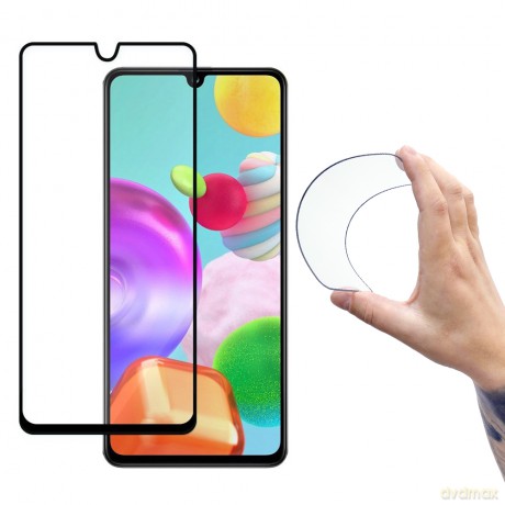Wozinsky Full Cover Flexi Nano folia szklana szkło hartowane z ramką Samsung Galaxy A41 czarny