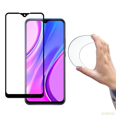 Wozinsky Full Cover Flexi Nano folia szklana szkło hartowane z ramką Xiaomi Redmi 9 czarny
