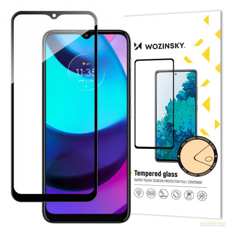 Wozinsky super wytrzymałe szkło hartowane Full Glue na cały ekran z ramką Case Friendly Motorola Moto E20 czarny