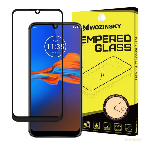 Wozinsky super wytrzymałe szkło hartowane Full Glue na cały ekran z ramką Case Friendly Motorola Moto E6 Plus przezroczysty