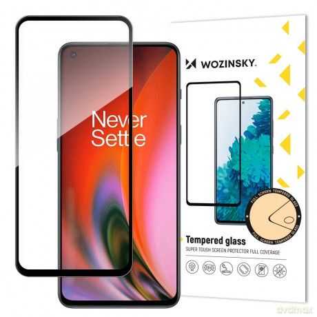 Wozinsky super wytrzymałe szkło hartowane Full Glue na cały ekran z ramką Case Friendly OnePlus Nord 2 5G czarny