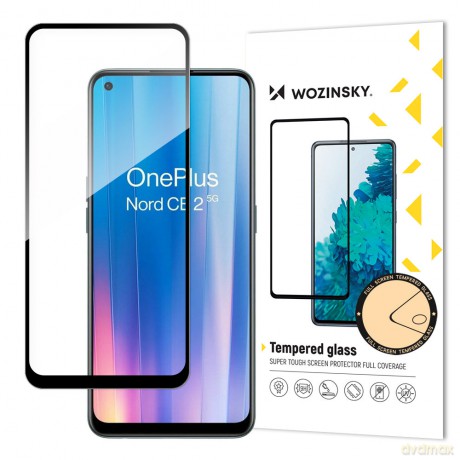 Wozinsky super wytrzymałe szkło hartowane Full Glue na cały ekran z ramką Case Friendly OnePlus Nord CE 2 5G czarny