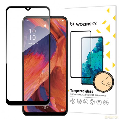 Wozinsky super wytrzymałe szkło hartowane Full Glue na cały ekran z ramką Case Friendly Oppo A73 czarny