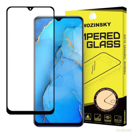 Wozinsky super wytrzymałe szkło hartowane Full Glue na cały ekran z ramką Case Friendly Oppo Reno3 czarny