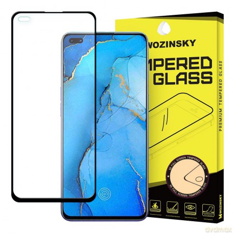 Wozinsky super wytrzymałe szkło hartowane Full Glue na cały ekran z ramką Case Friendly Oppo Reno3 Pro czarny