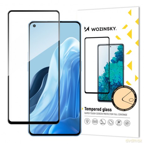 Wozinsky super wytrzymałe szkło hartowane Full Glue na cały ekran z ramką Case Friendly Oppo Reno7 Pro 5G czarny