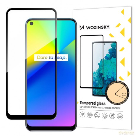 Wozinsky super wytrzymałe szkło hartowane Full Glue na cały ekran z ramką Case Friendly Realme 7i czarny
