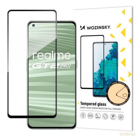 Wozinsky super wytrzymałe szkło hartowane Full Glue na cały ekran z ramką Case Friendly Realme GT2 Pro czarny