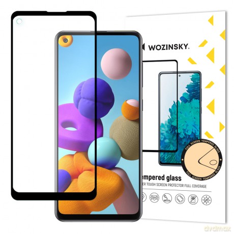 Wozinsky super wytrzymałe szkło hartowane Full Glue na cały ekran z ramką Case Friendly Samsung Galaxy A21S czarny