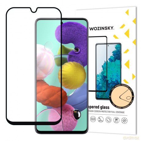 Wozinsky super wytrzymałe szkło hartowane Full Glue na cały ekran z ramką Case Friendly Samsung Galaxy A51 czarny