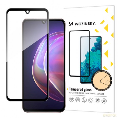 Wozinsky super wytrzymałe szkło hartowane Full Glue na cały ekran z ramką Case Friendly Vivo V21 5G czarny