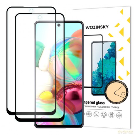 Wozinsky zestaw 2x super wytrzymałe szkło hartowane Full Glue na cały ekran z ramką Case Friendly Samsung Galaxy A71 czarny