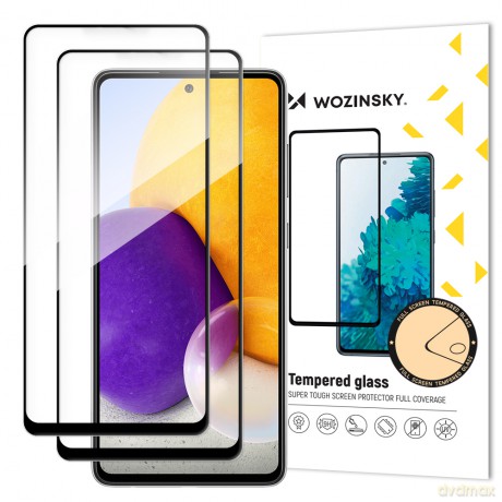 Wozinsky zestaw 2x super wytrzymałe szkło hartowane Full Glue na cały ekran z ramką Case Friendly Samsung Galaxy A72 4G czarny