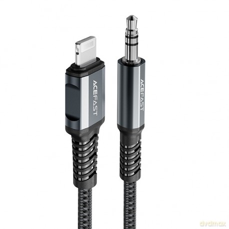 Acefast kabel audio MFI Lightning - 3,5mm mini jack (męski) 1,2m, AUX szary (C1-06 deep space gray)
